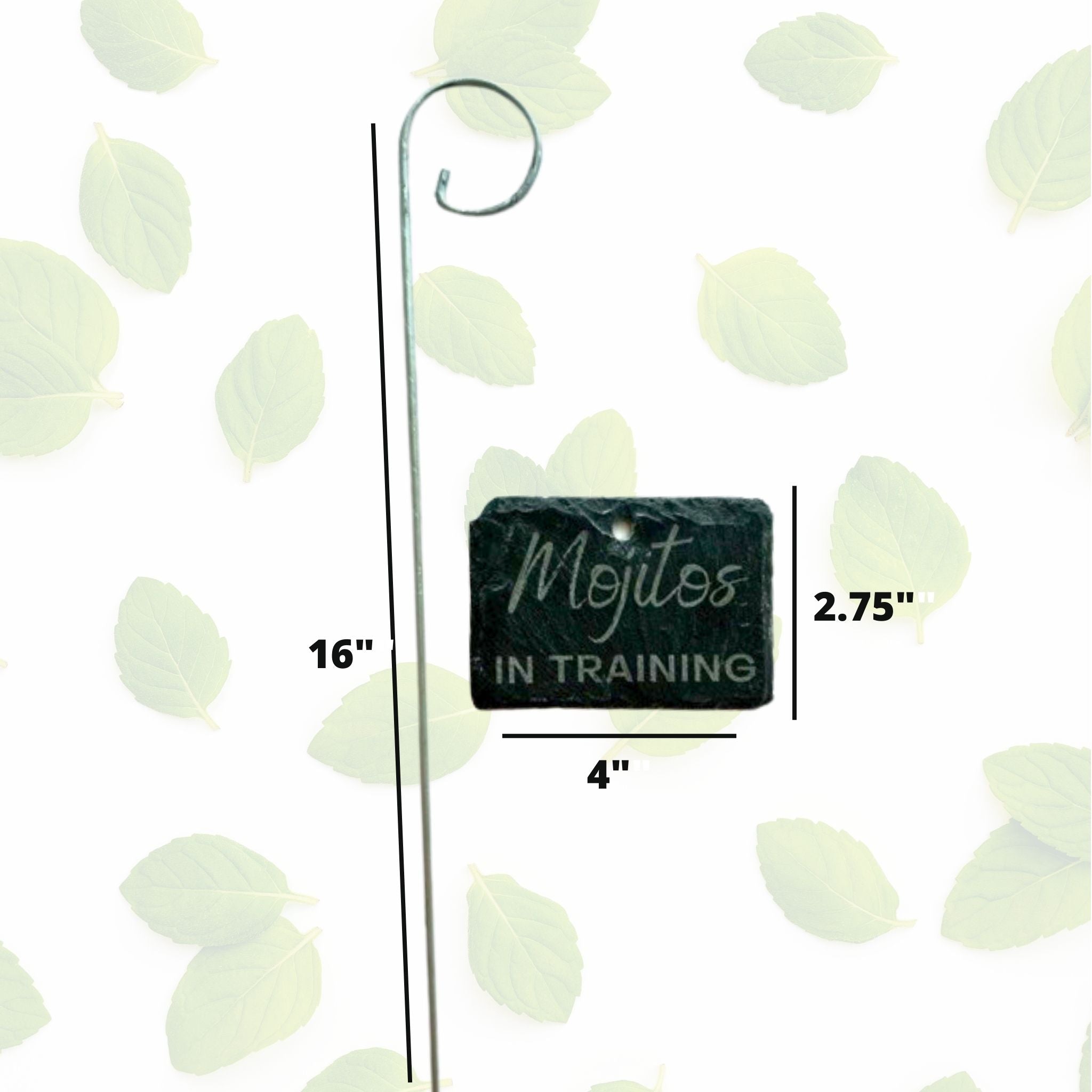 Mojitos In Training Slate Plant Marker